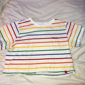 Rainbow Stripped Crop Top Tshirt